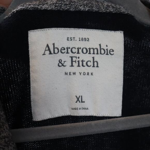 Vintage Abercrombie & Fitch Women’s Cardigan Sweater XL Navy & Gray Button Front - Picture 6 of 7